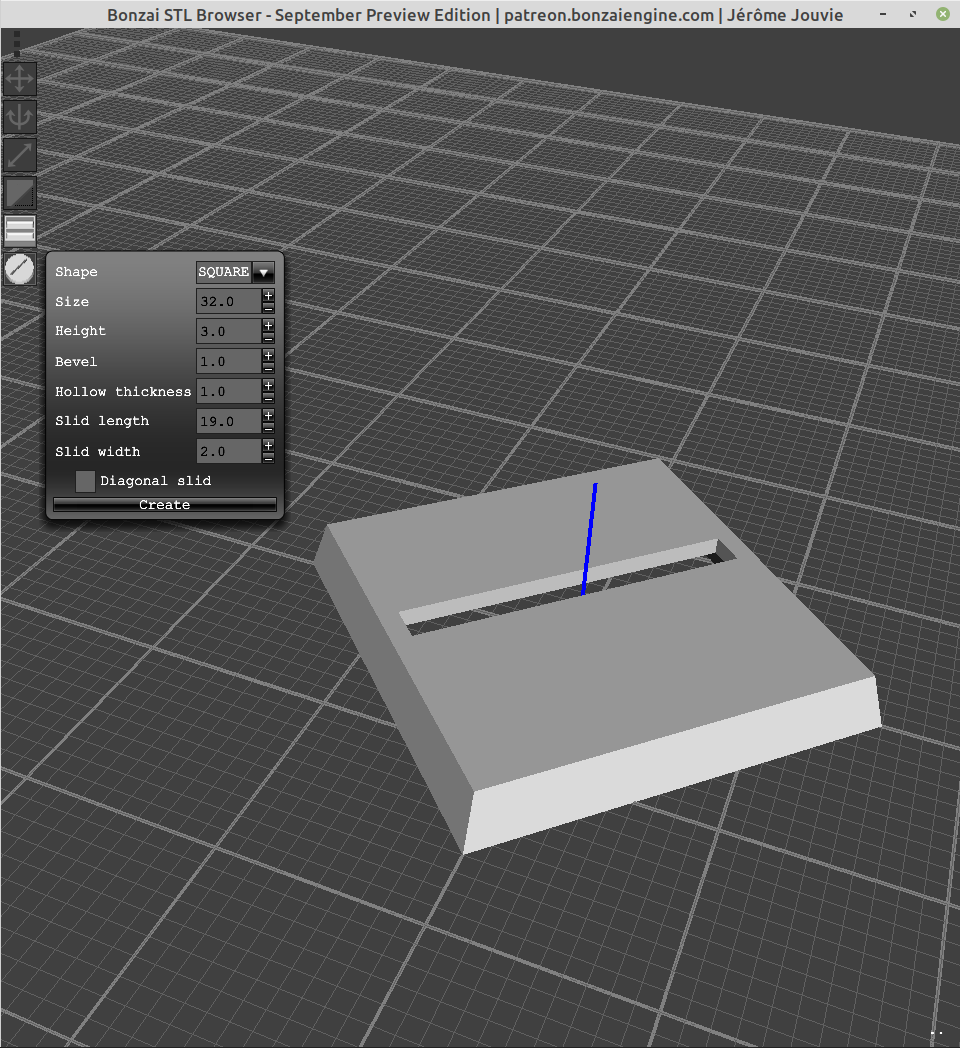 Miniature square base (with optional slid)