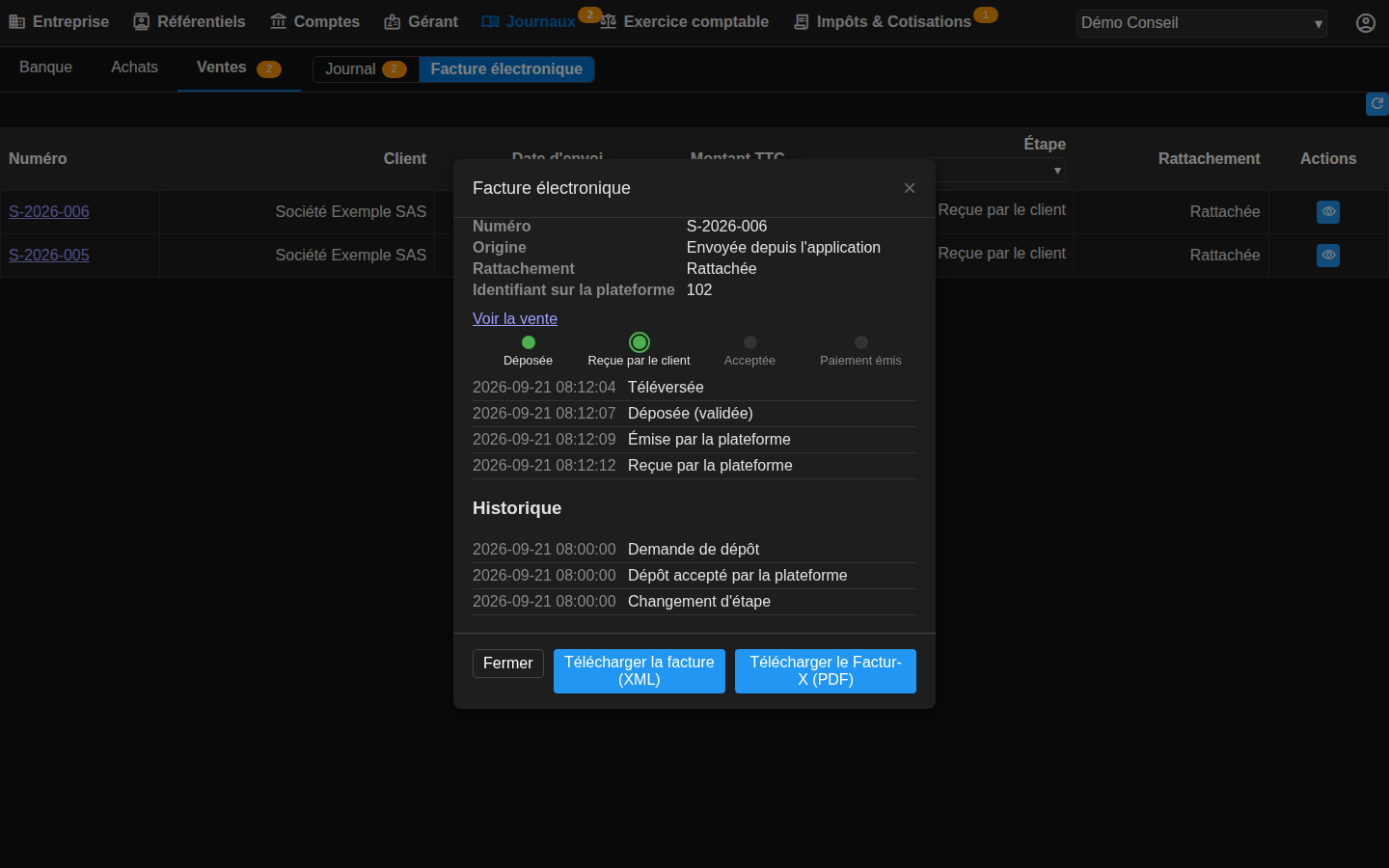 E-invoice details