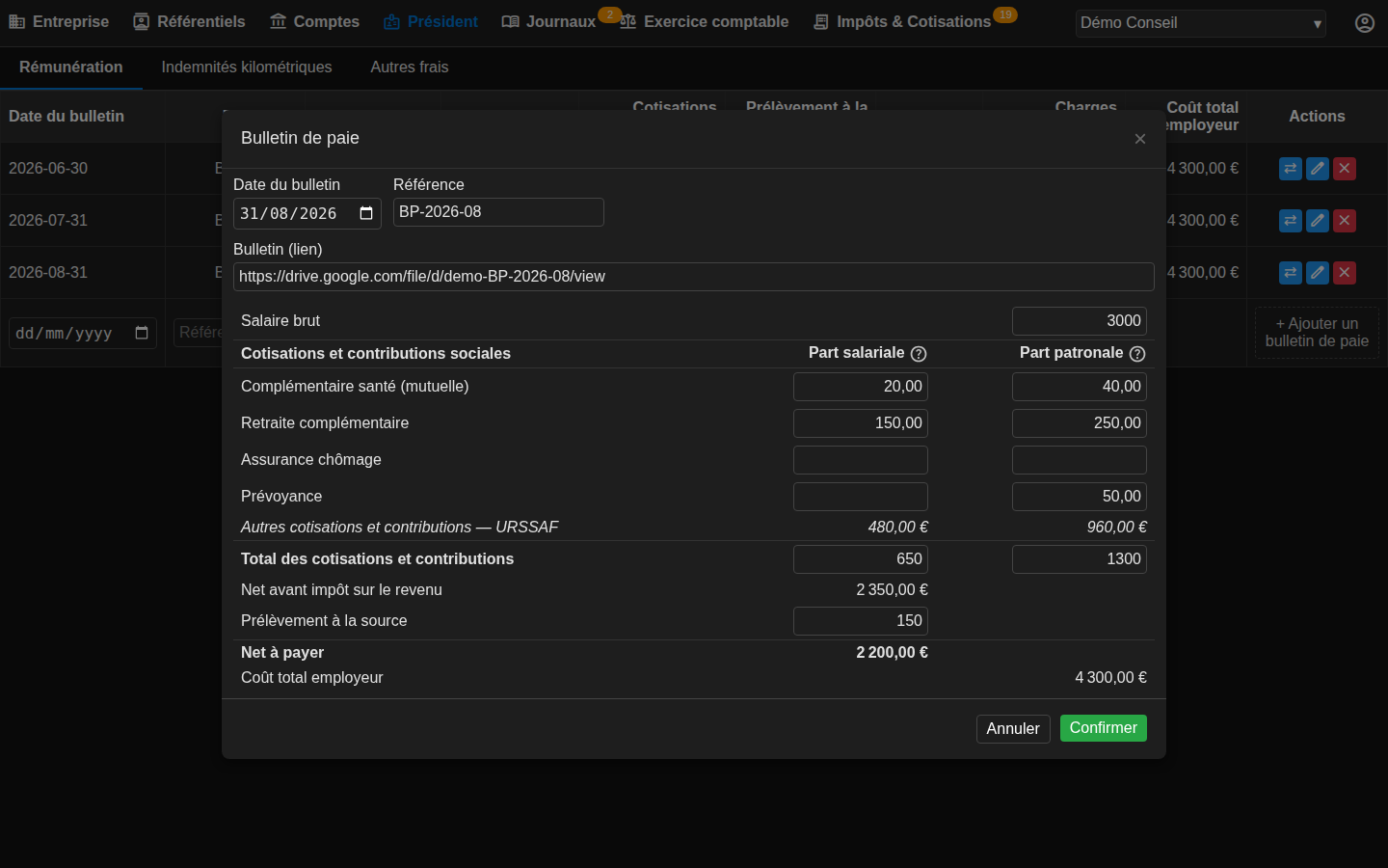 Remuneration Payslip Detail