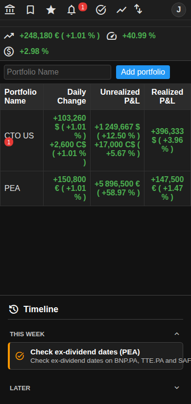 Trading on mobile